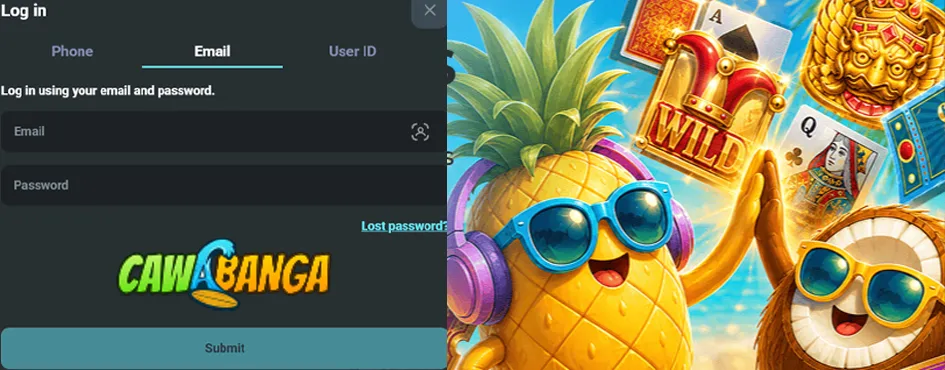 Registration & Login Cawabanga Mobile Experience